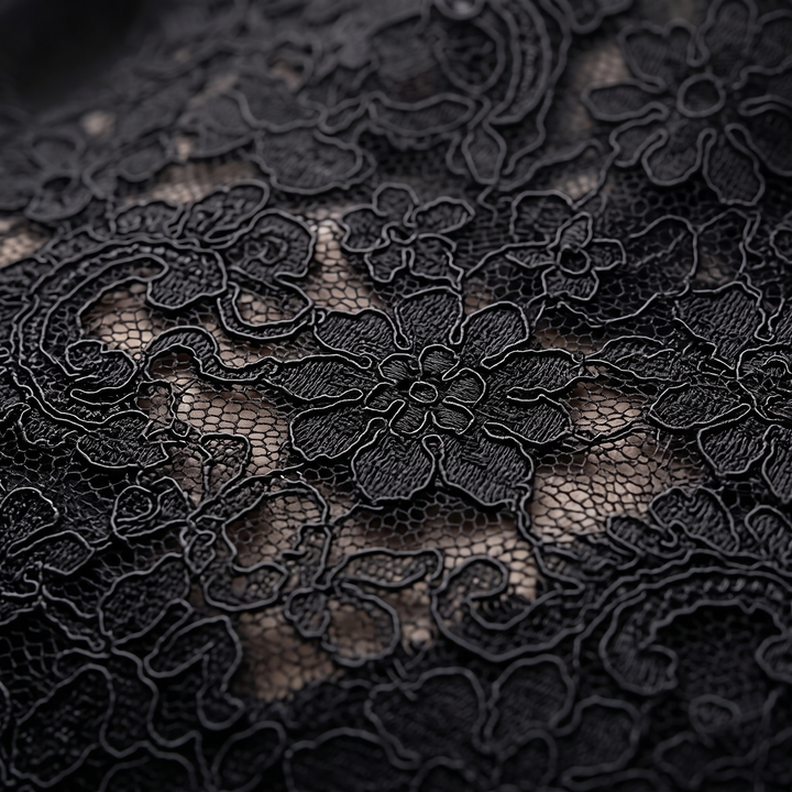 Elsbeth floral lace and scalloped edging detail
