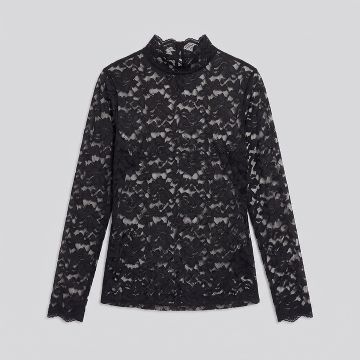 Elsbeth floral lace blouse product flat lay
