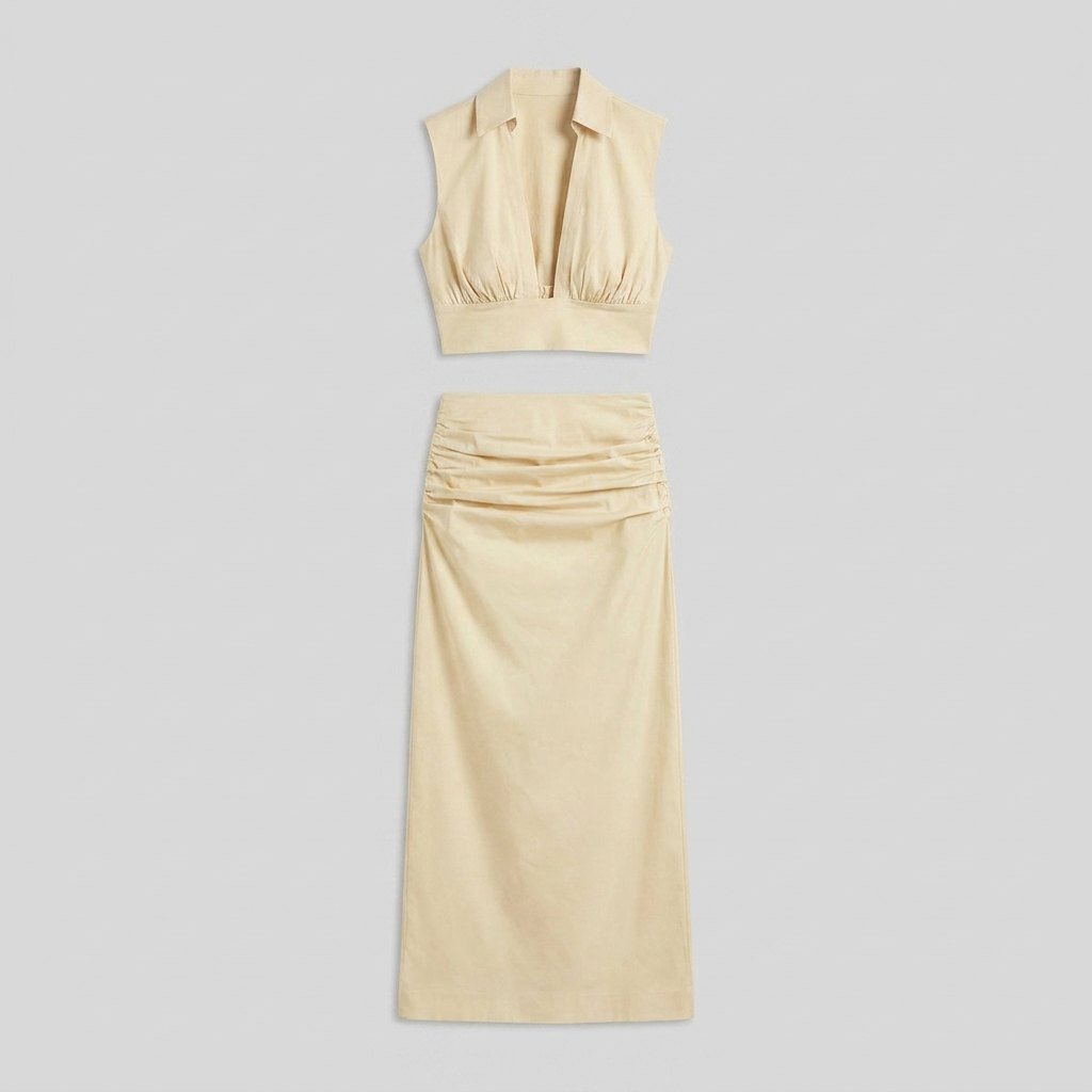 Elysia cream co-ord set product flat lay