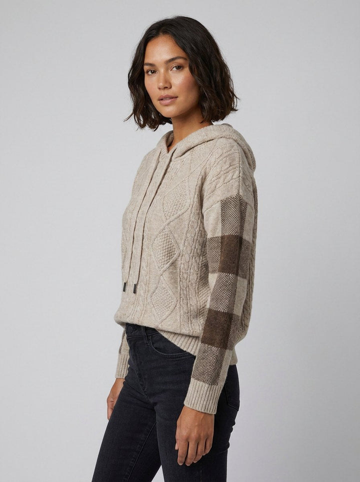 Elysia hooded sweater beige front