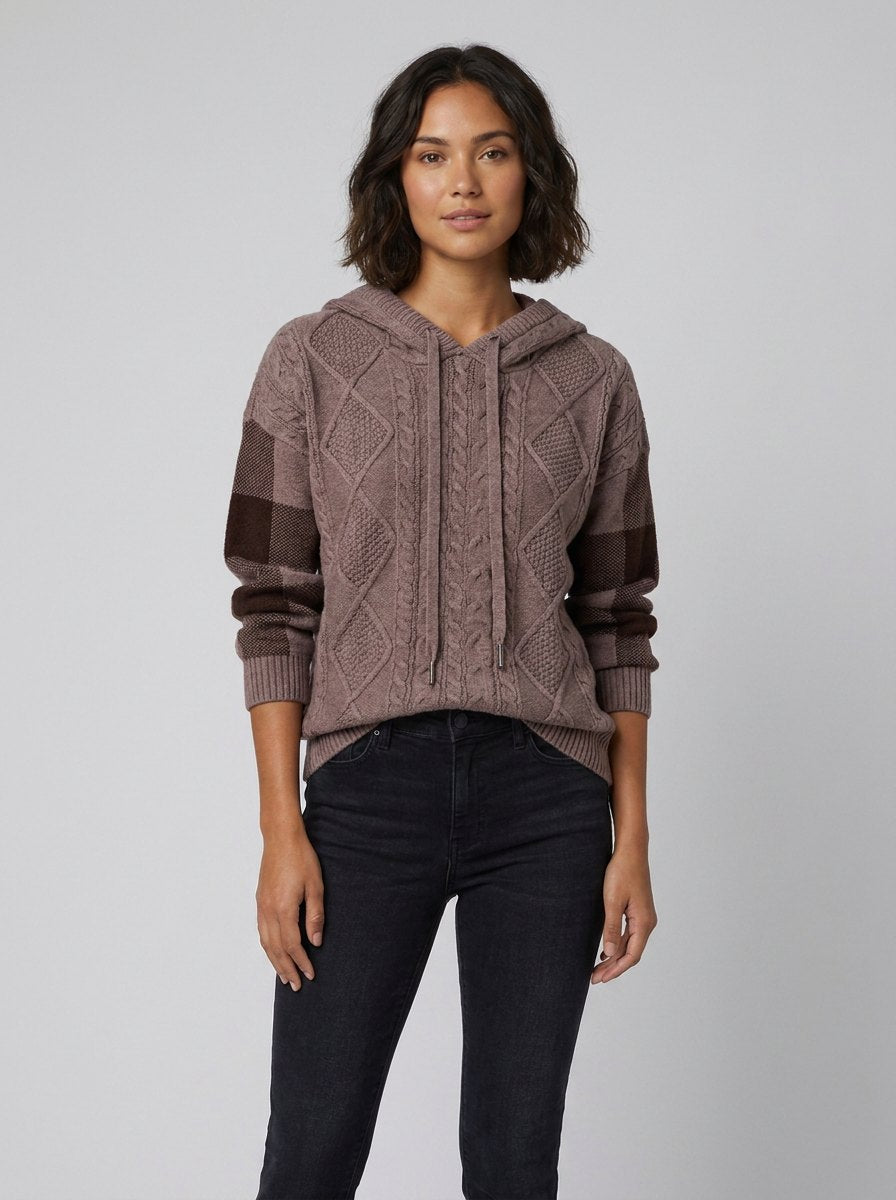 Elysia hooded sweater brown front