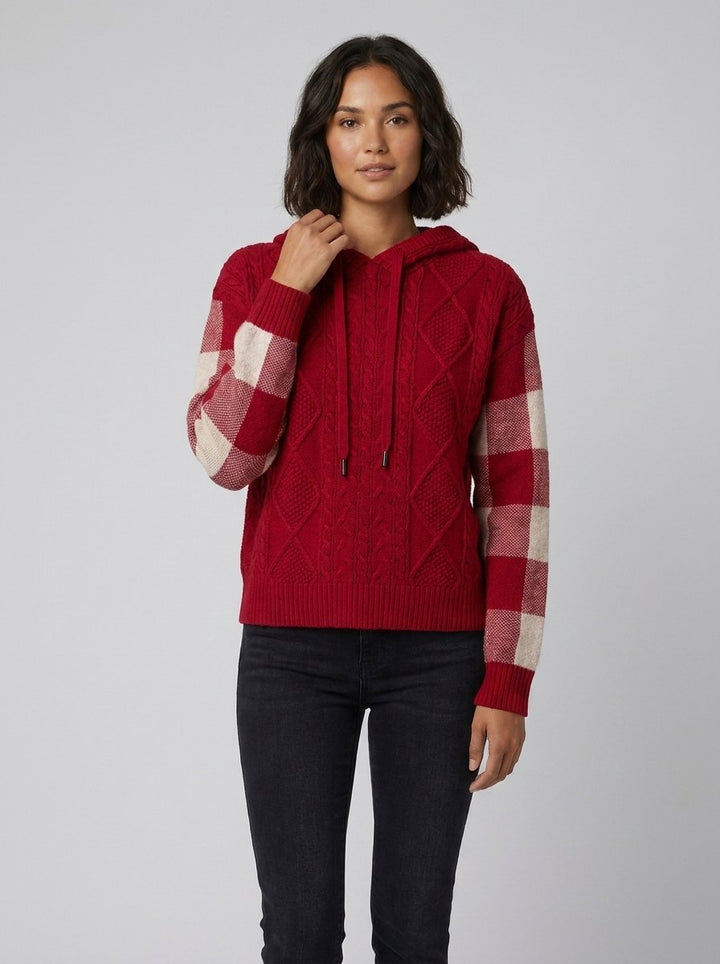 Elysia hooded sweater red front