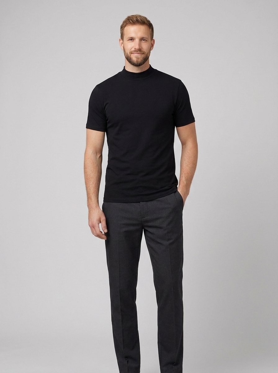 Elysian men's mock-neck t-shirt black