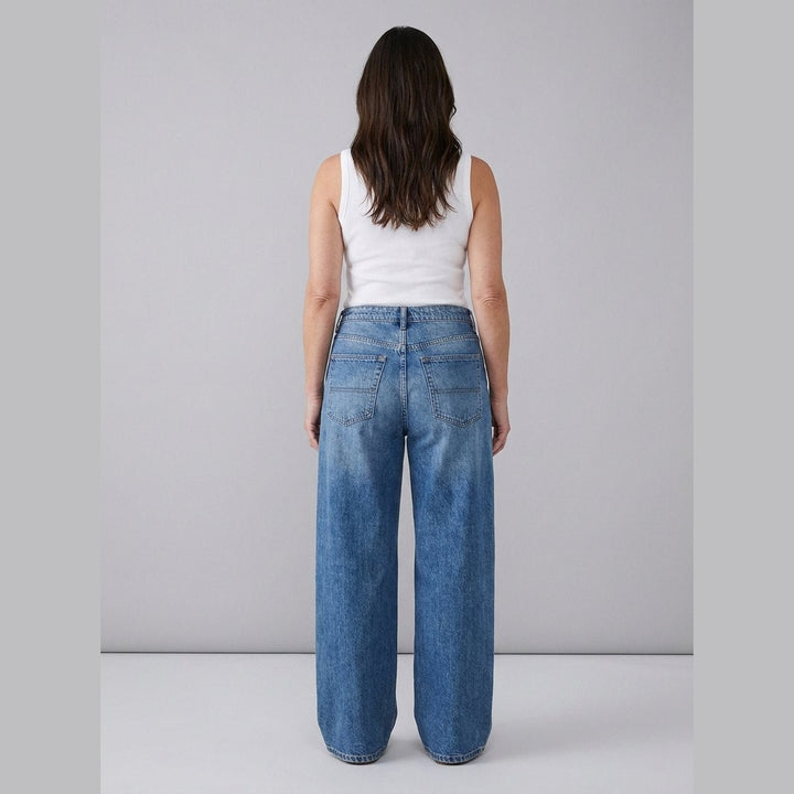 Elysian wide-leg jeans back view on model