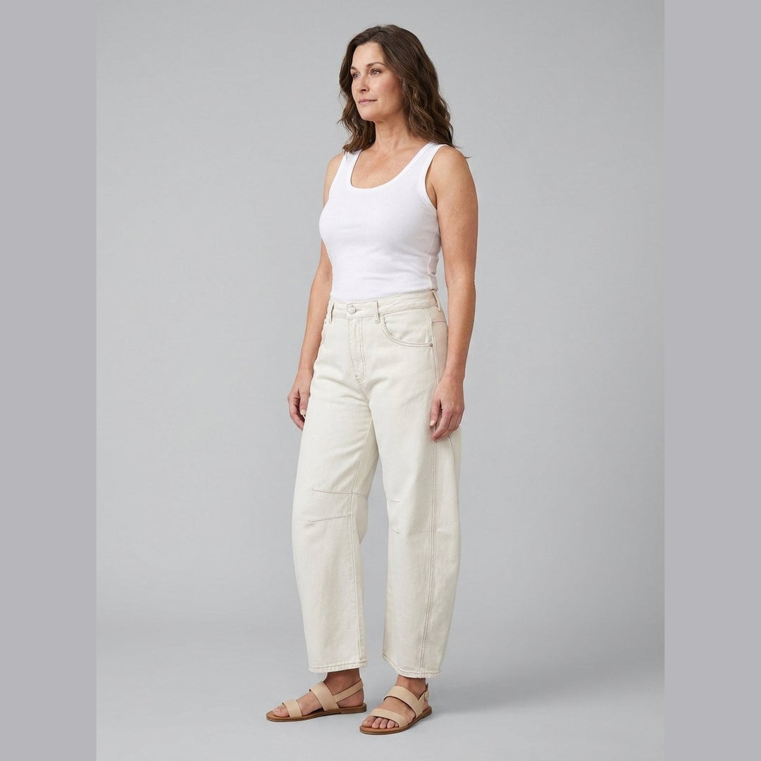 Elysian wide-leg jeans white on model