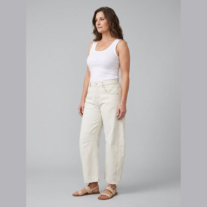 Elysian wide-leg jeans white on model