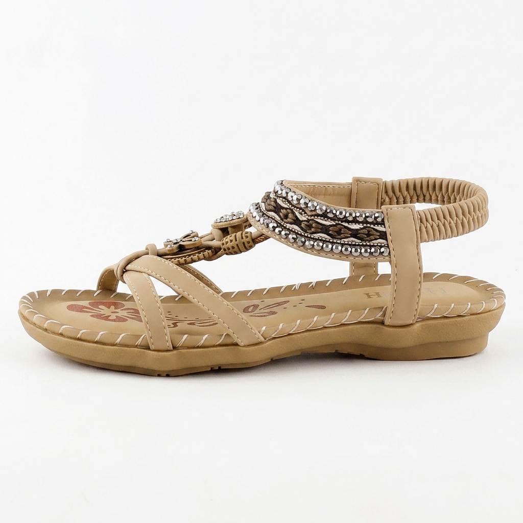 Emeline strappy sandal with adjustable straps and orthopedic footbed, view 1