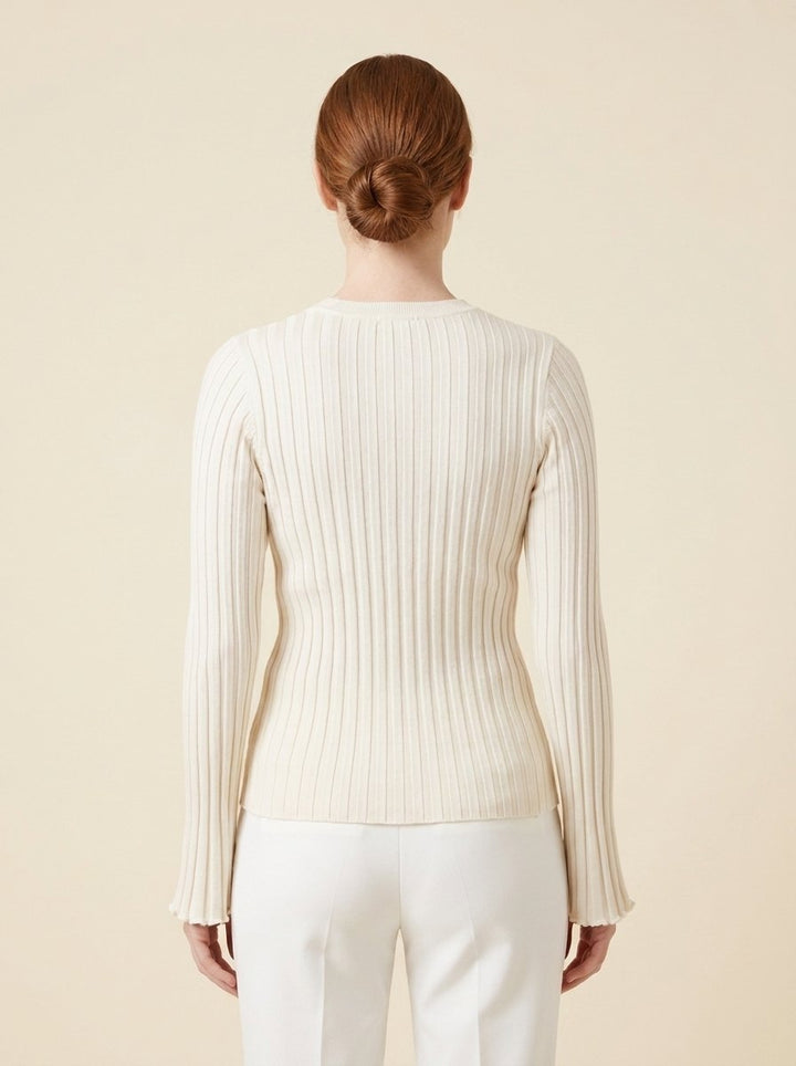 Emie ruffle knit top back view
