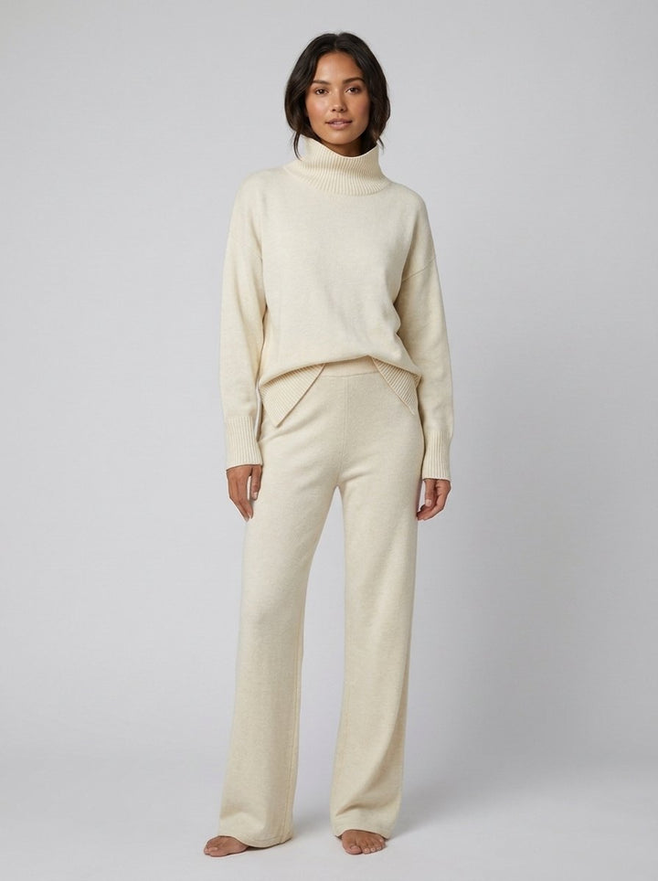 EVA knit two-piece set cream