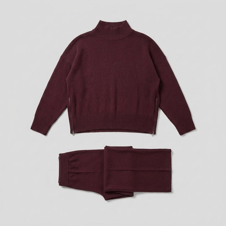 EVA knit two-piece set flat lay