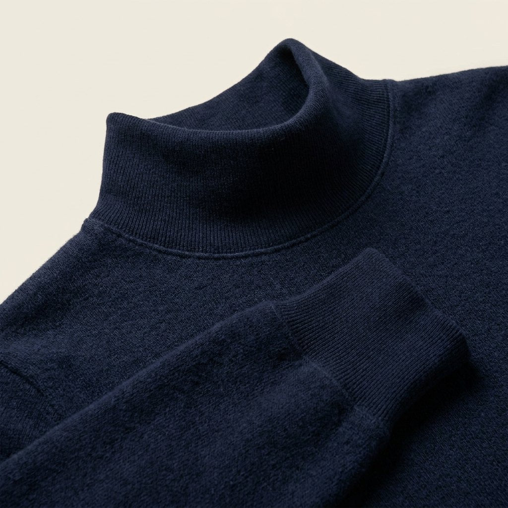 Everett navy brushed cotton jersey, fabric close-up