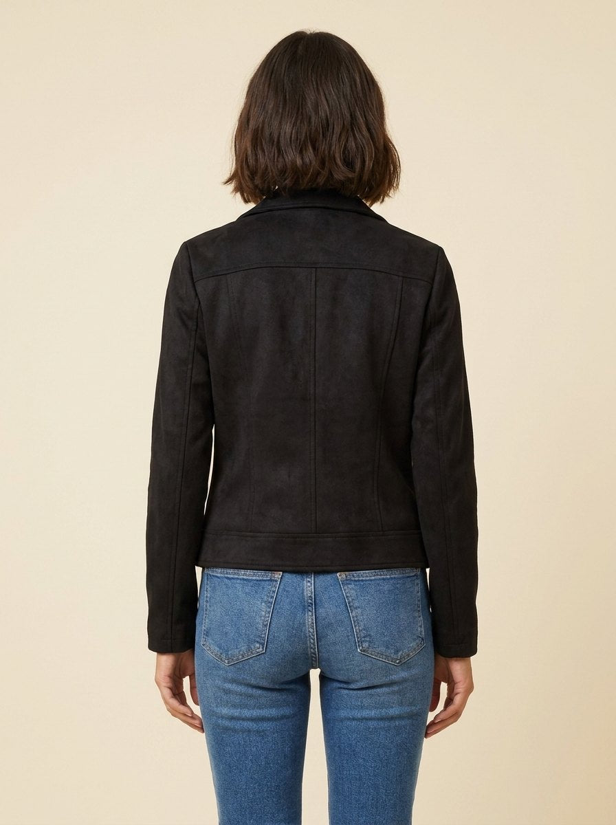 Faux Luxe moto jacket back view