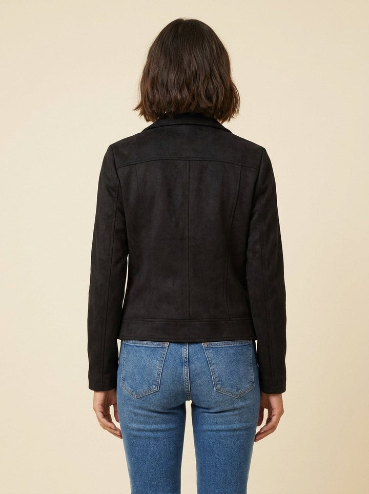 Faux Luxe moto jacket back view