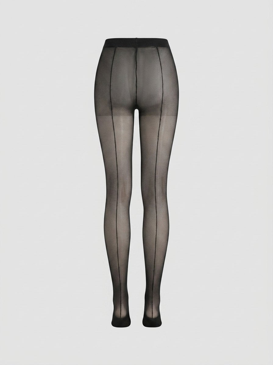 Feline sheer tights black back-seam front
