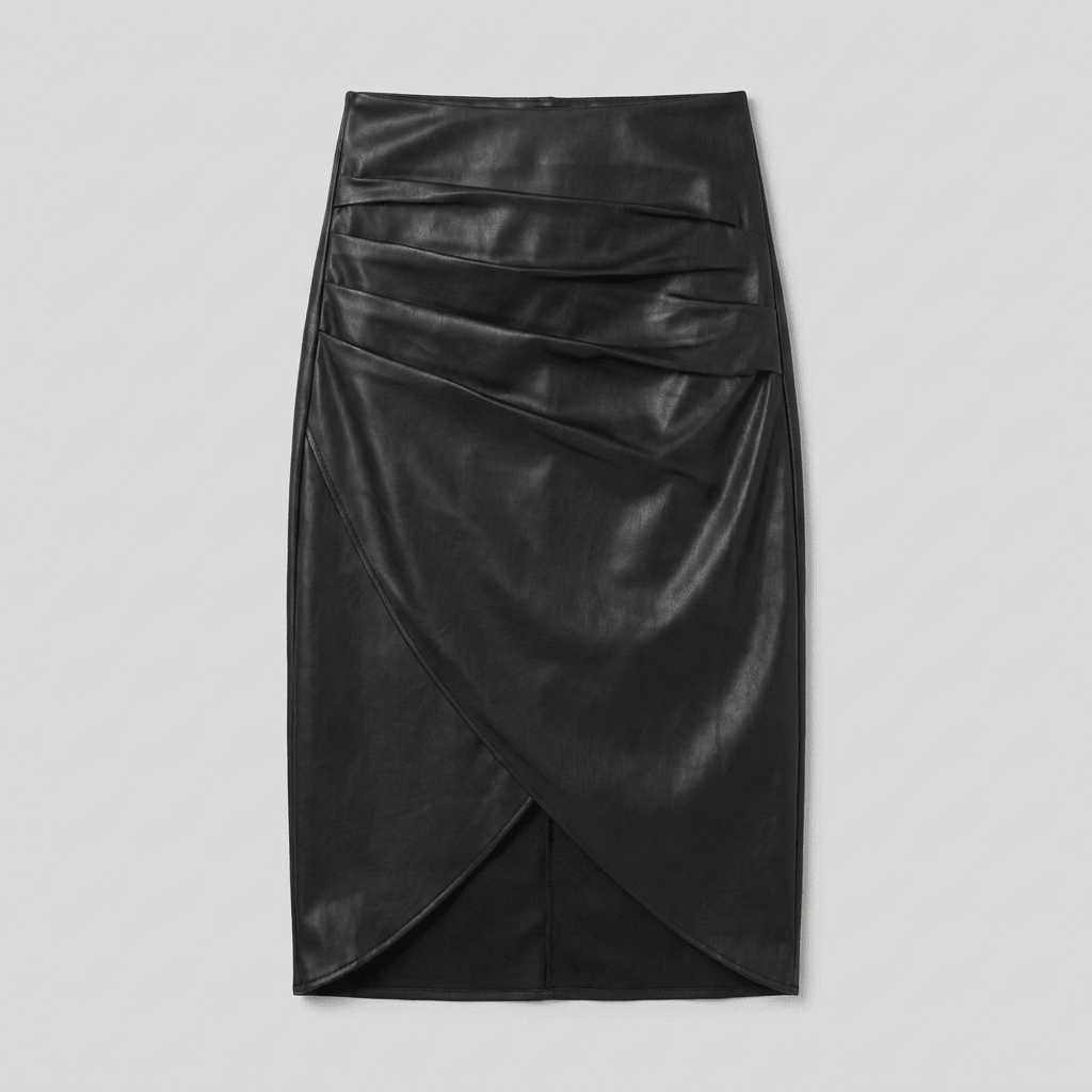 Fina faux leather midi skirt product flat-lay