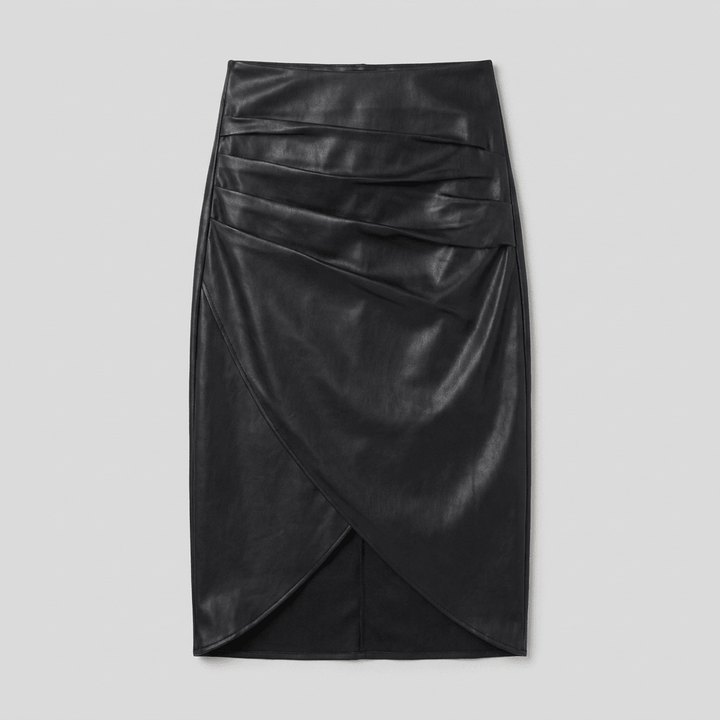 Fina faux leather midi skirt product flat-lay