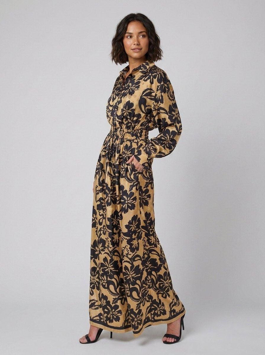 Fiora floral wide-leg jumpsuit pose