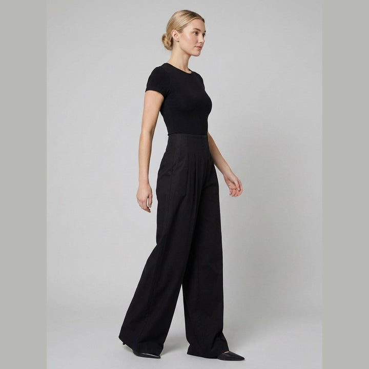 Fiora wide leg trousers black