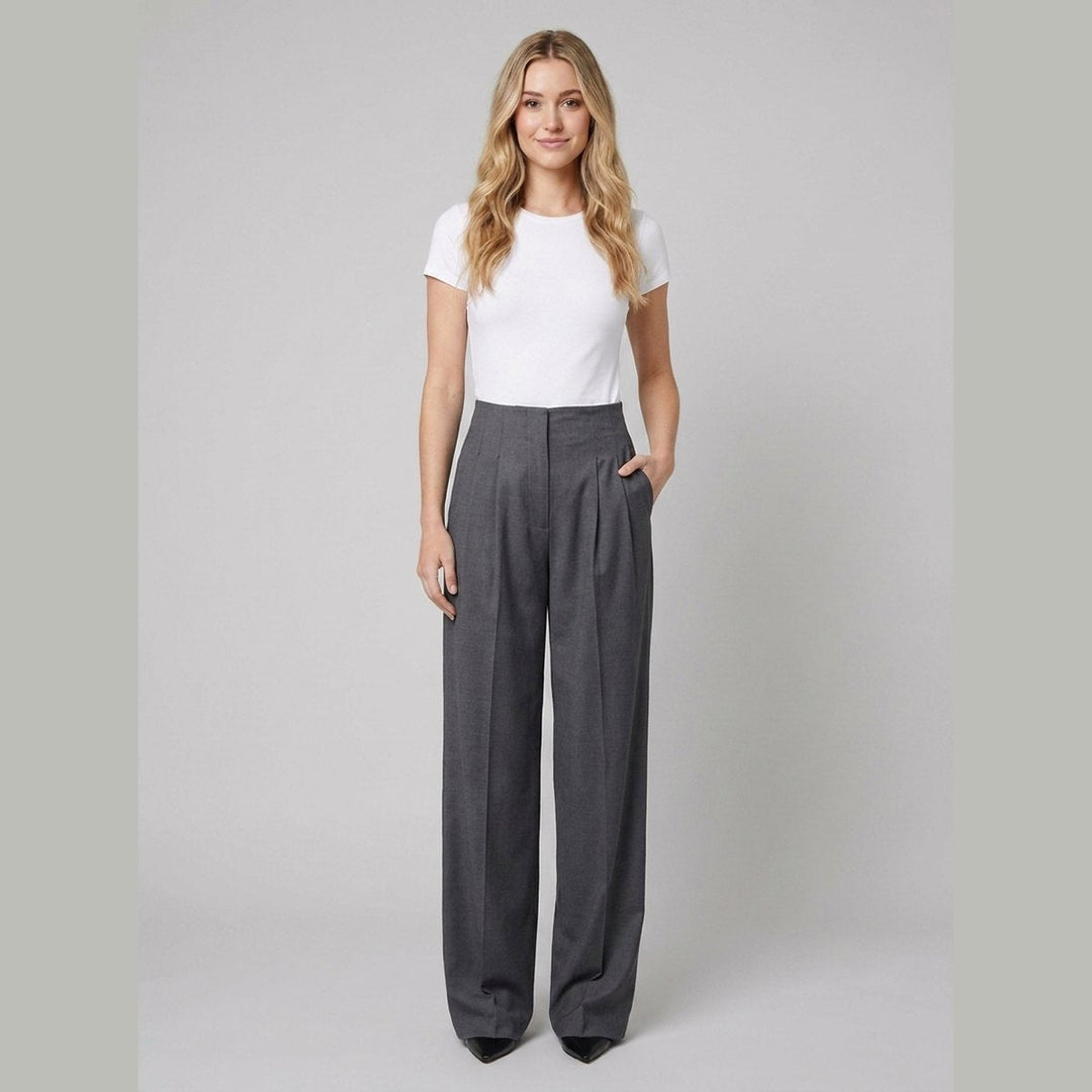 Fiora wide leg trousers gray