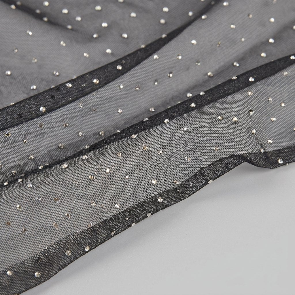 Fran sheer sparkle tights fabric close-up