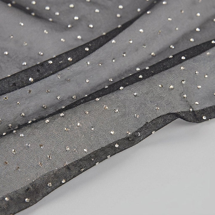 Fran sheer sparkle tights fabric close-up