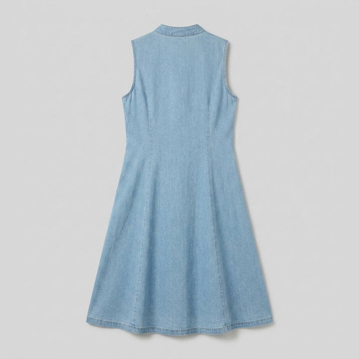 Georgina denim midi dress back view
