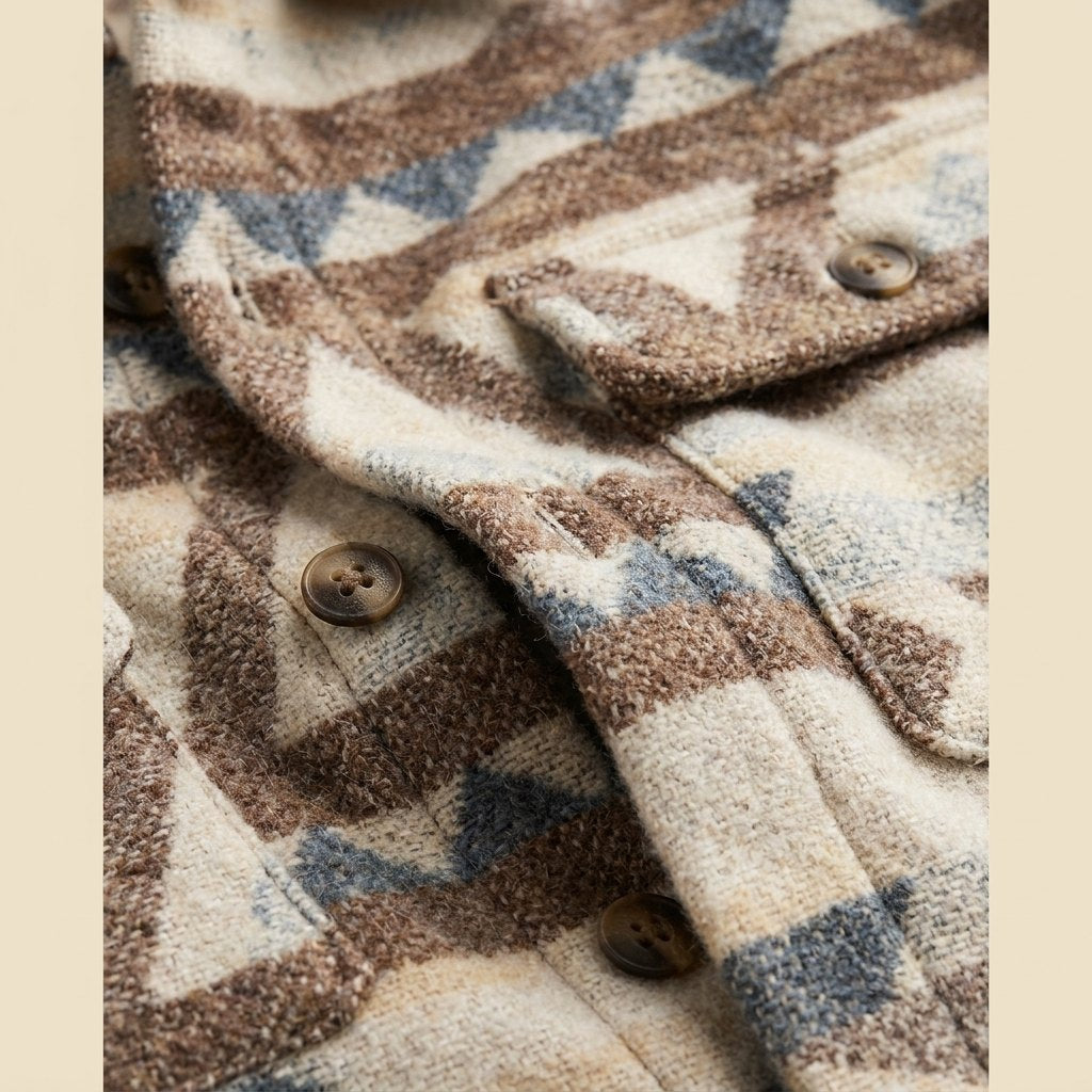 Gian Aztec wool-blend woven fabric close-up