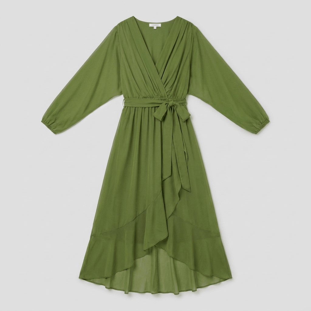 Ginevra chiffon dress product flat-lay