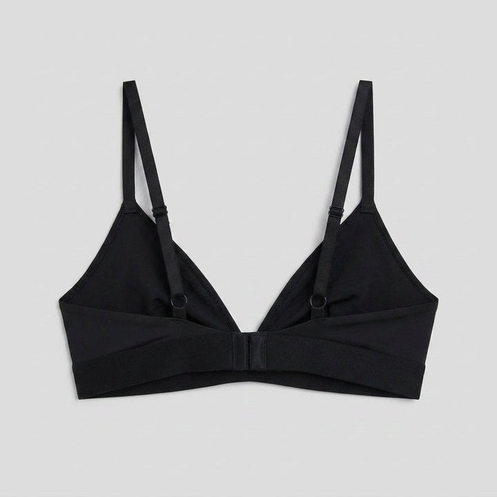 Glimmer Triangle Bralette black back flat-lay