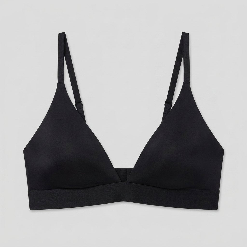 Glimmer Triangle Bralette black front flat-lay