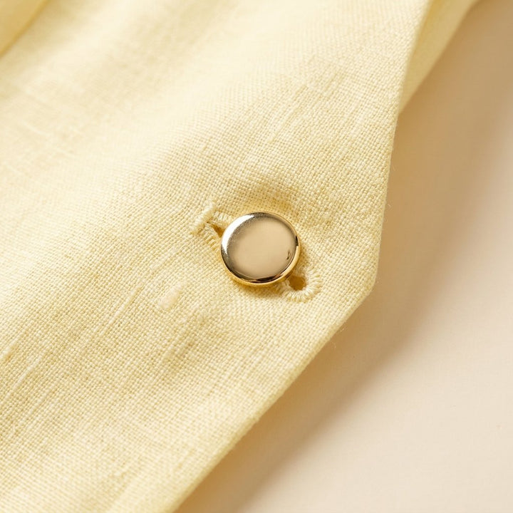 Golden linen fabric detail
