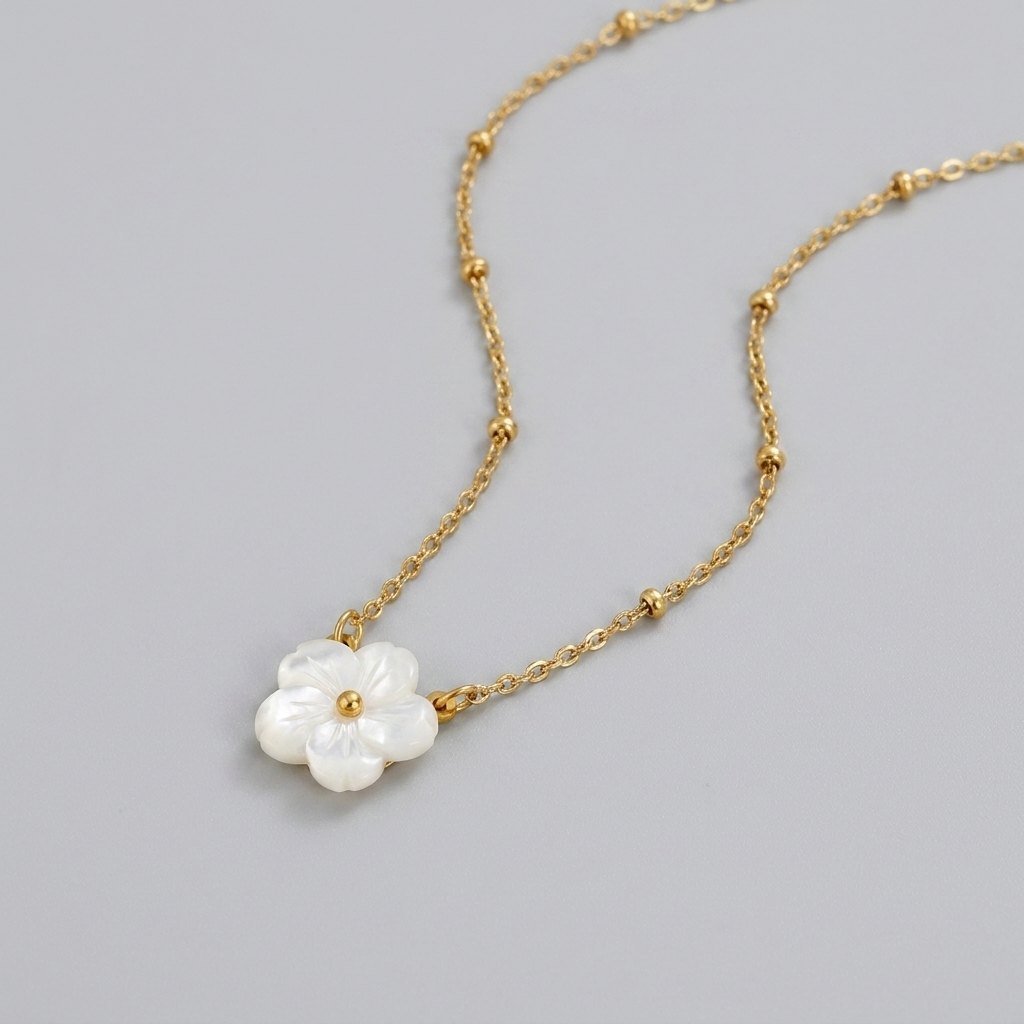 Blossom flower necklace angle