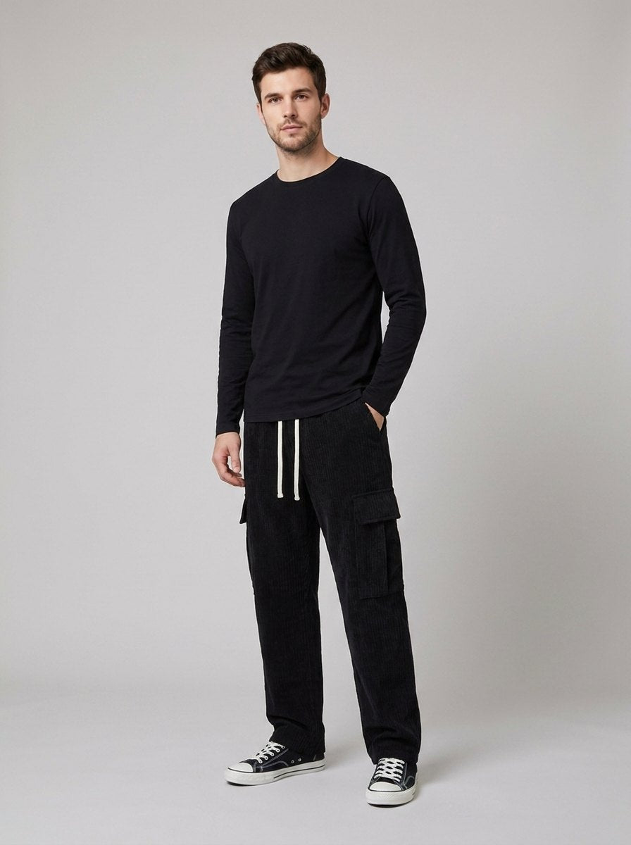 Harper corduroy pants black