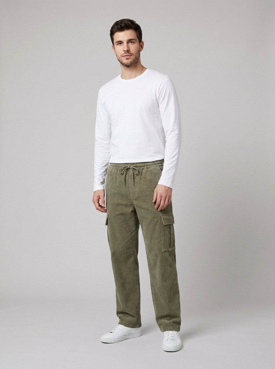 Harper corduroy pants green