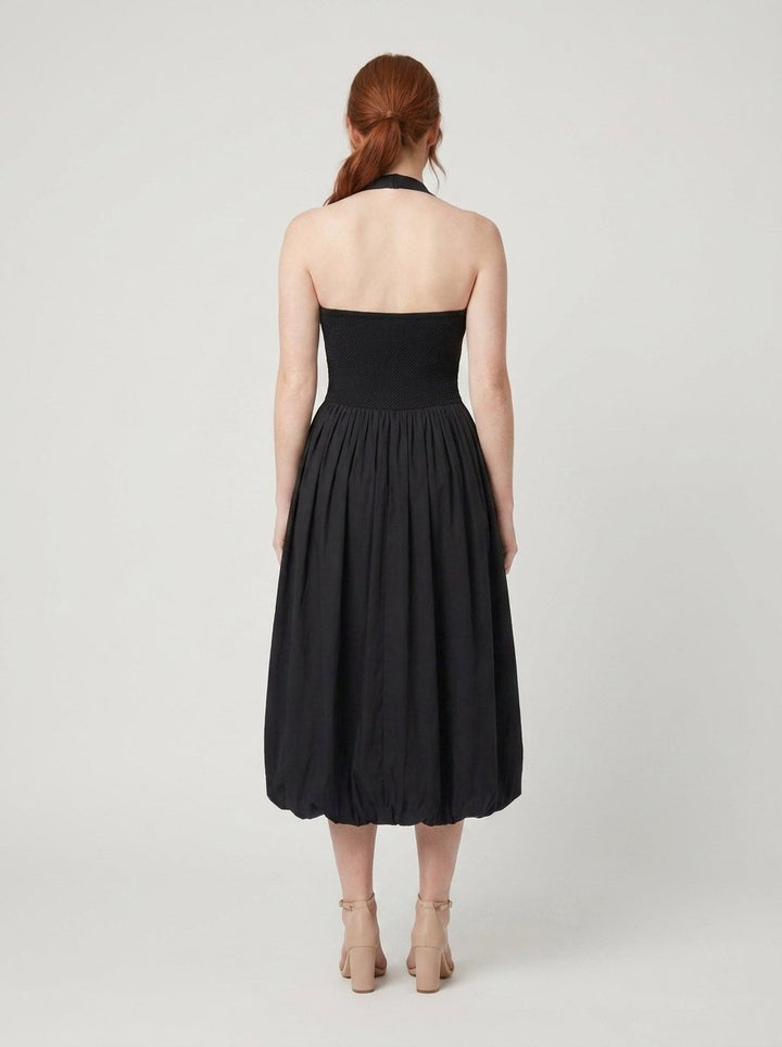 Haven bubble-hem dress back view