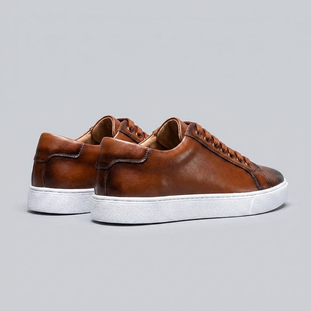 Haven leather sneaker pair rear view
