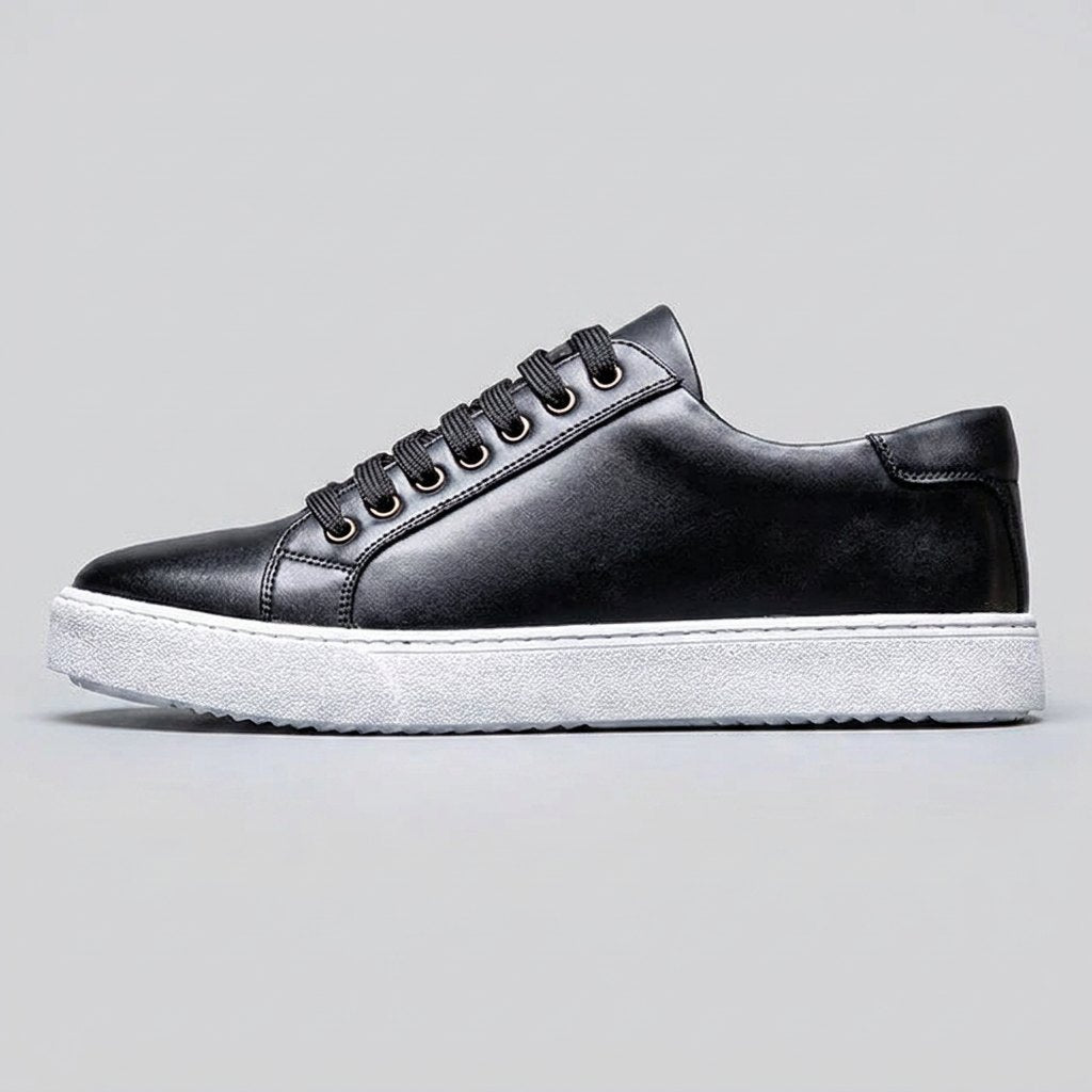 Haven leather sneaker black