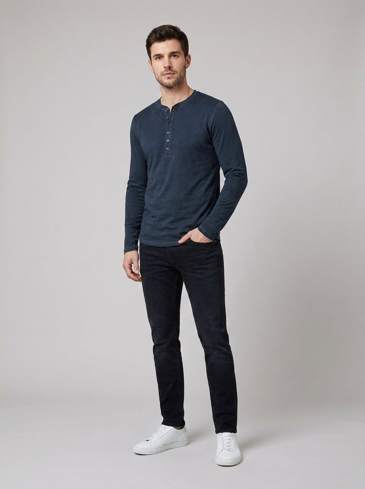 HENLEY long sleeve shirt blue