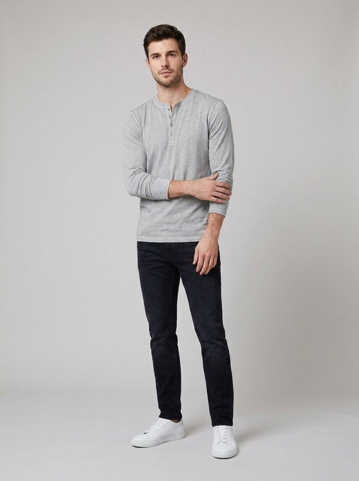 HENLEY long sleeve shirt gray