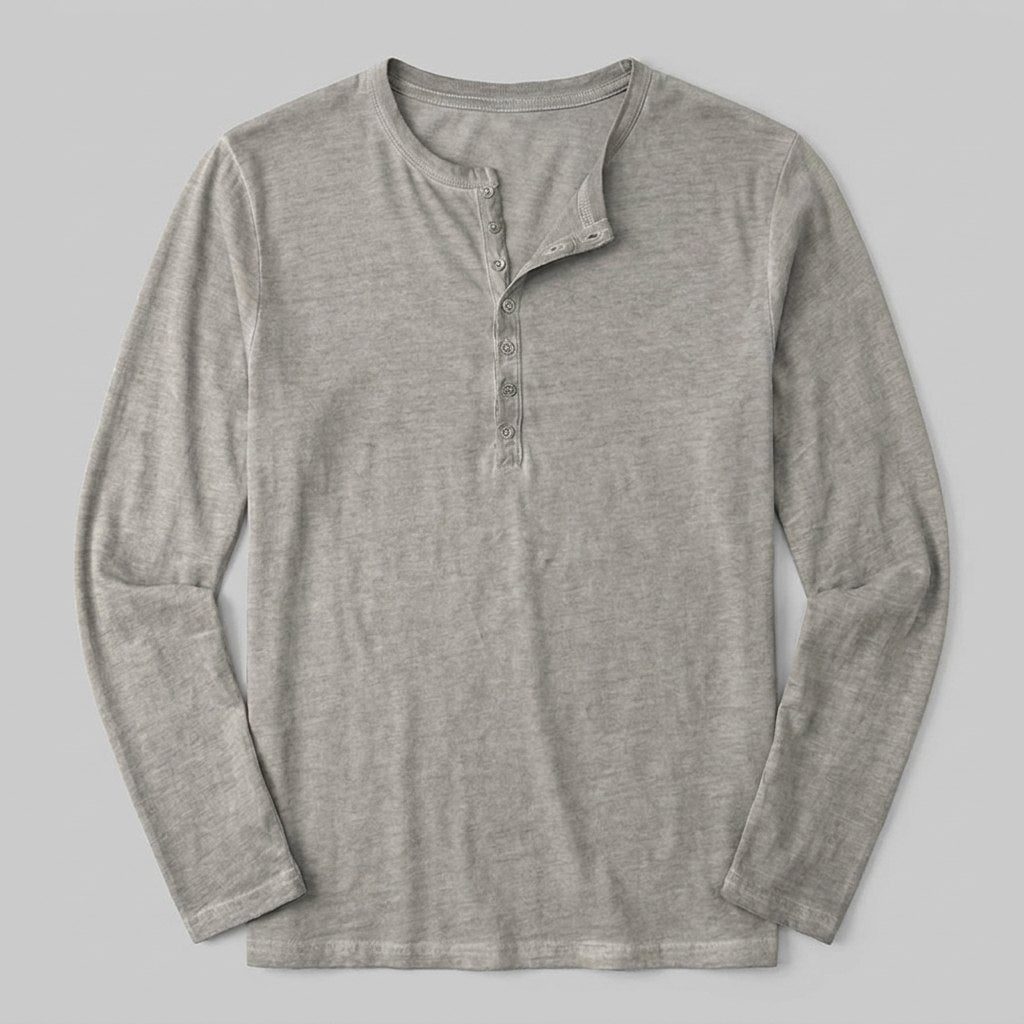 HENLEY long sleeve shirt product flat lay