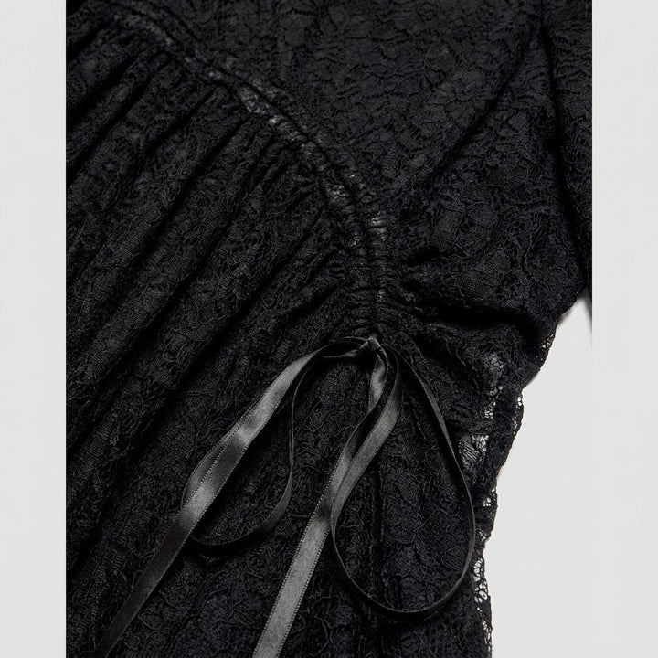 Hera Lace Dress black lace fabric detail