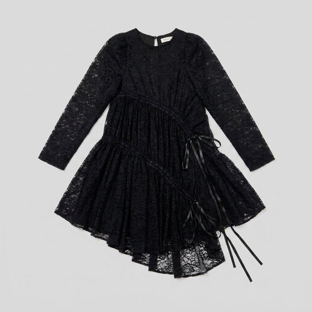 Hera Lace Dress coal black product flat lay