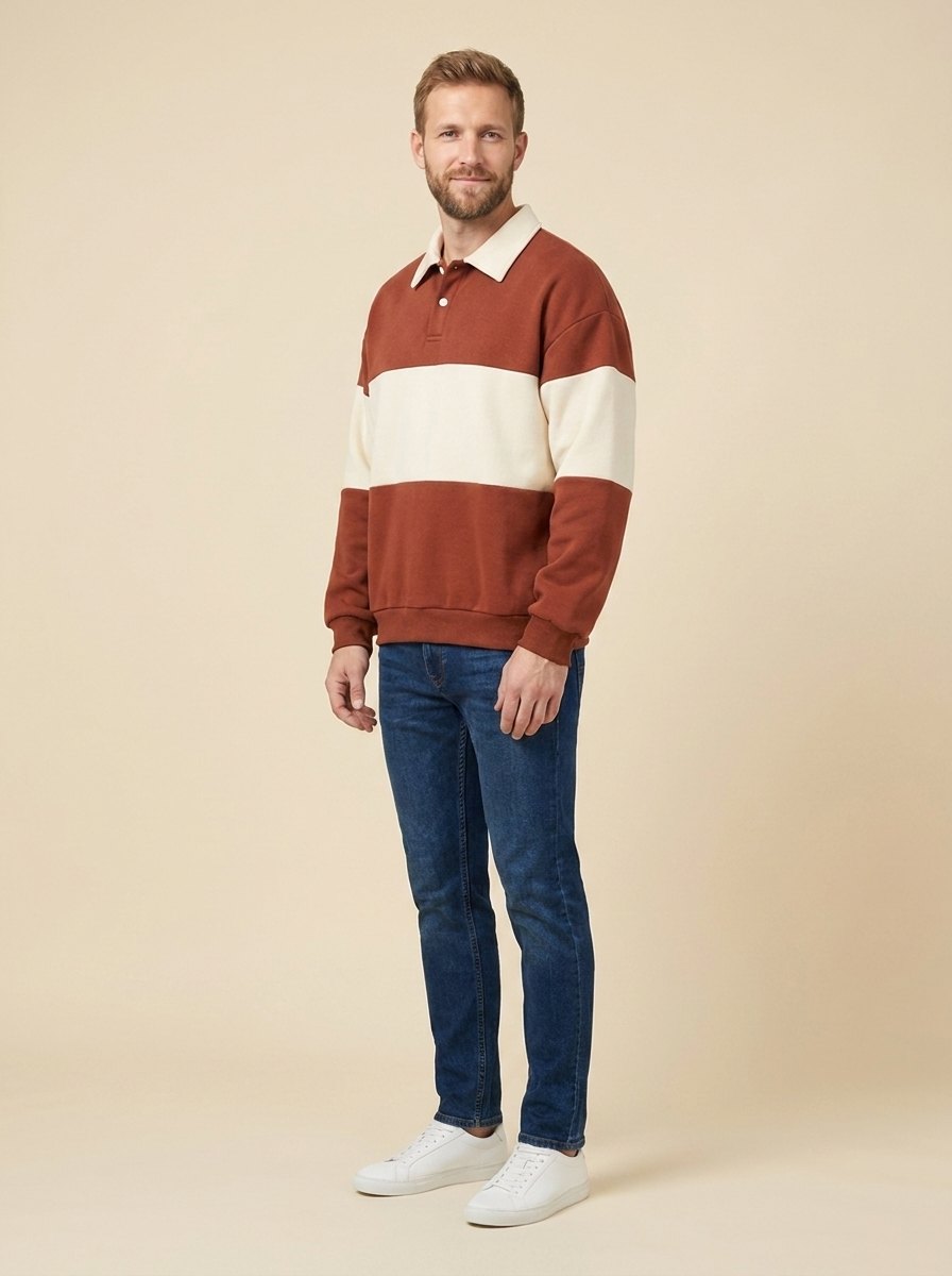 Herb stripes polo brown