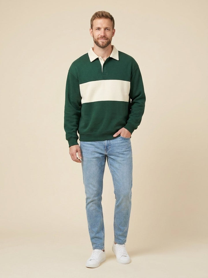 Herb stripes polo green