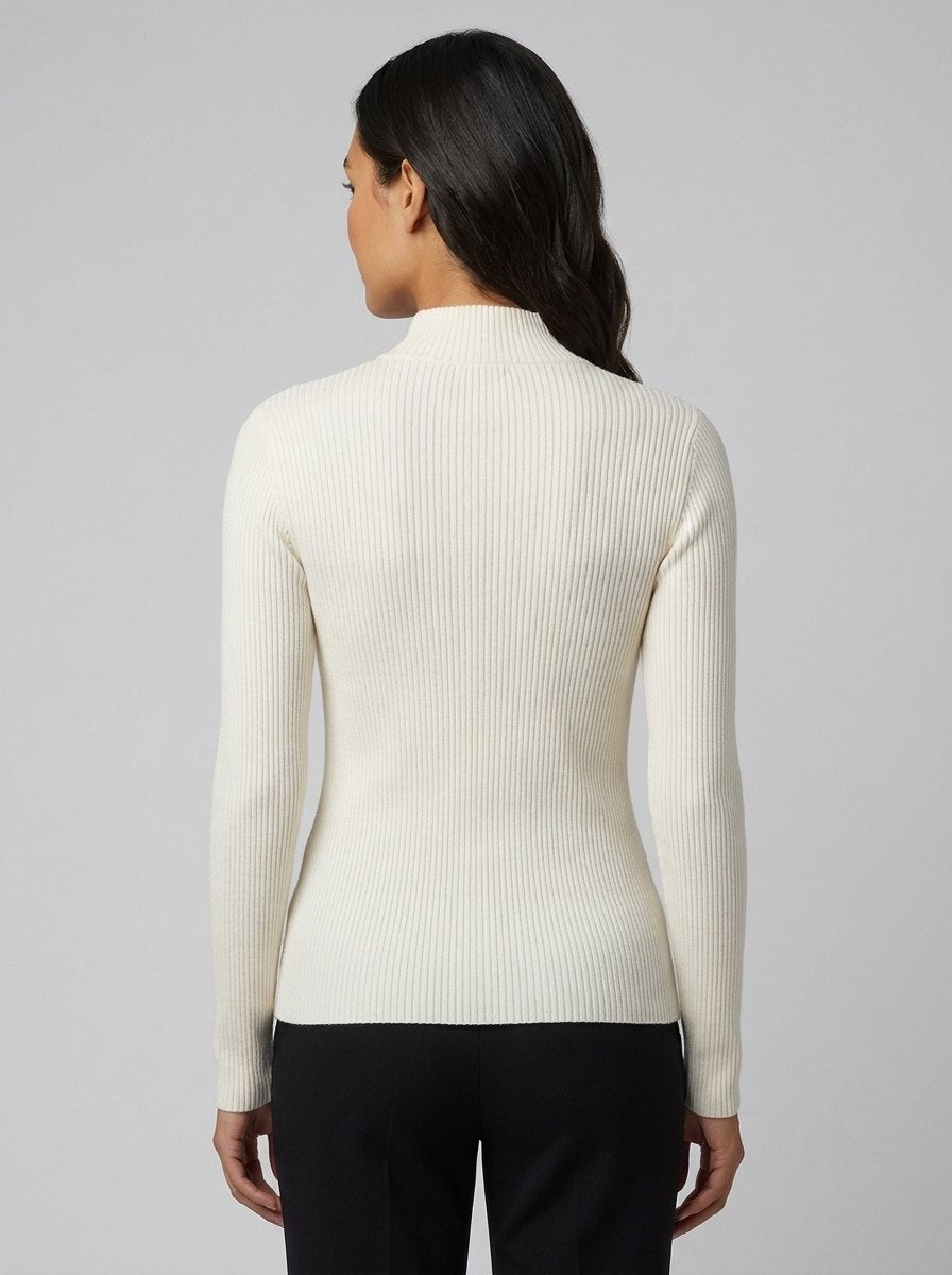Holly double-zip ribbed knit top back view