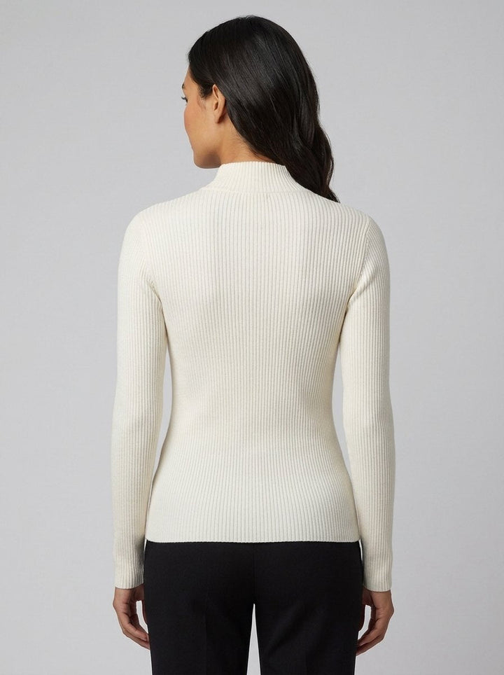 Holly double-zip ribbed knit top back view