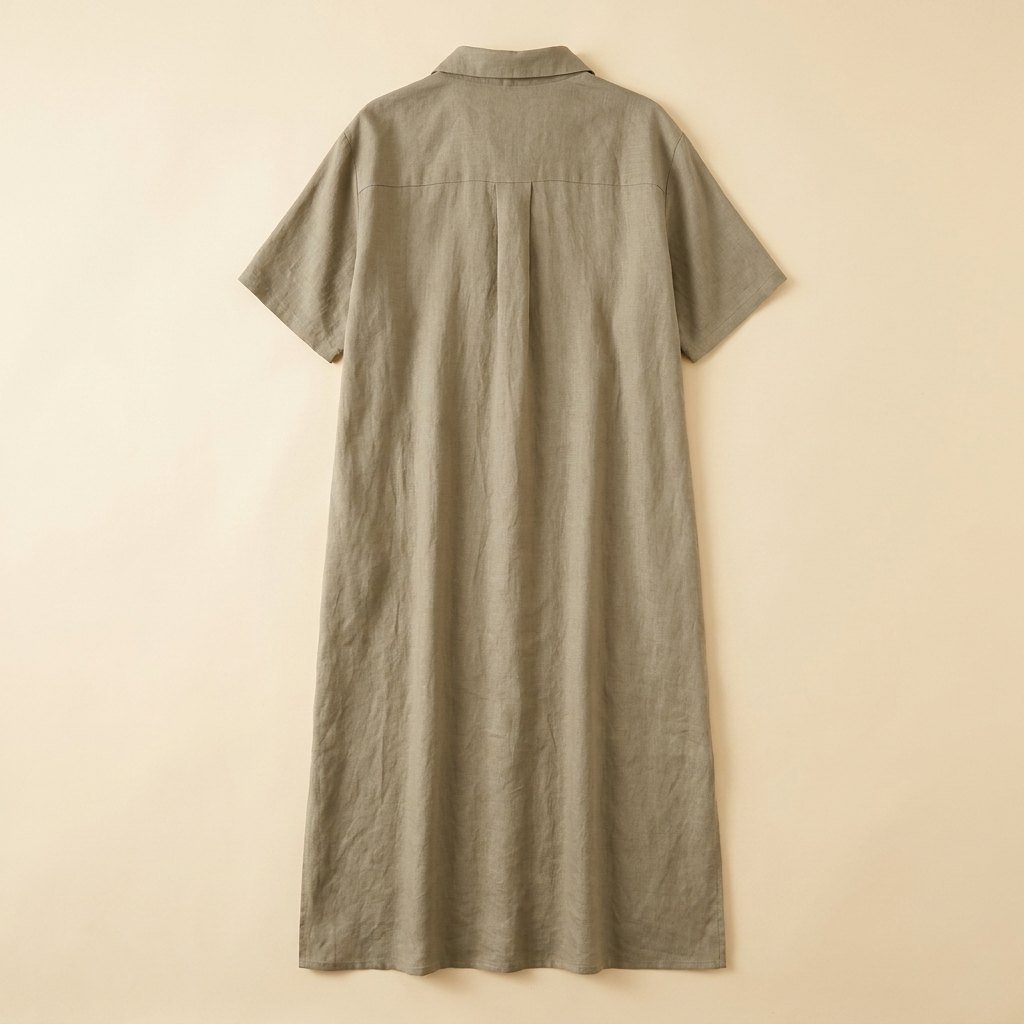 Ilse linen-blend shirt dress back view