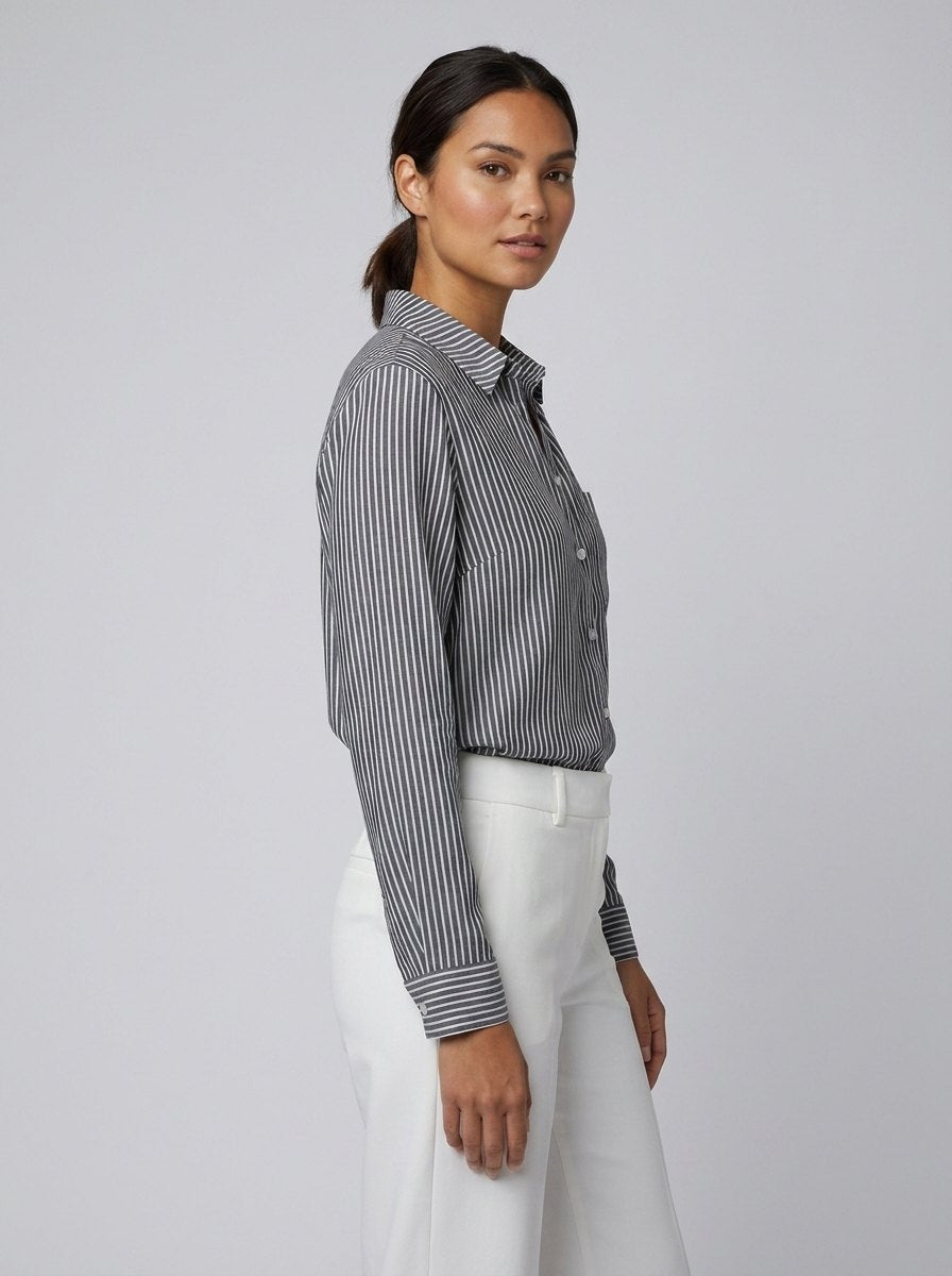 Jade striped blouse black