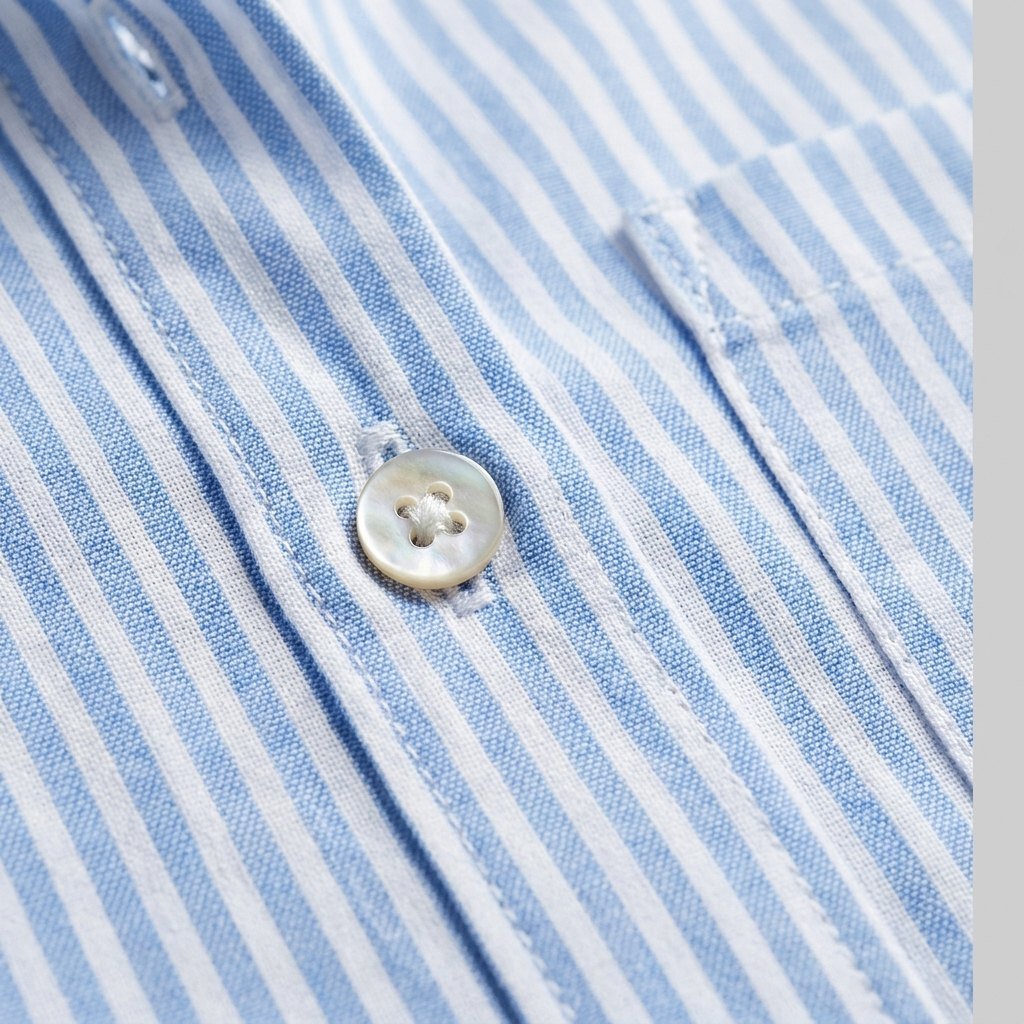 Jade striped blouse fabric detail