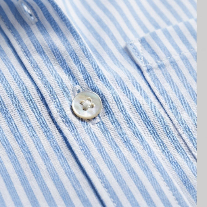 Jade striped blouse fabric detail